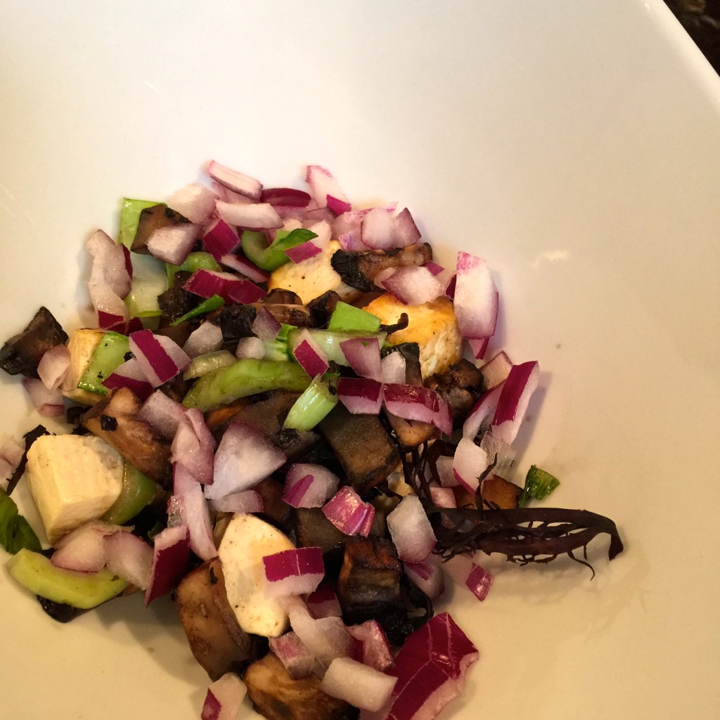 plating the vegetables